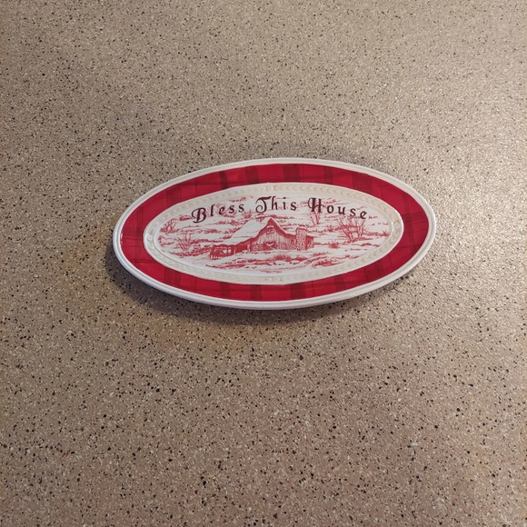 Other - FITZ & FLOYD TOWN & COUNTRY BLESS THIS HOUSE 10 1/4" OVAL TRAY